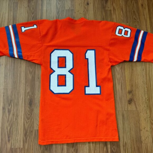 Denver Broncos Steve Watson #81 NFL FOOTBALL VINTAGE SAND KNIT Sz Medium Jersey! - Picture 7 of 9